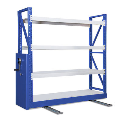 La estantería de acero azul modificada para requisitos particulares Shelfing atormenta con el establo del uso de Warehouse de las ruedas
